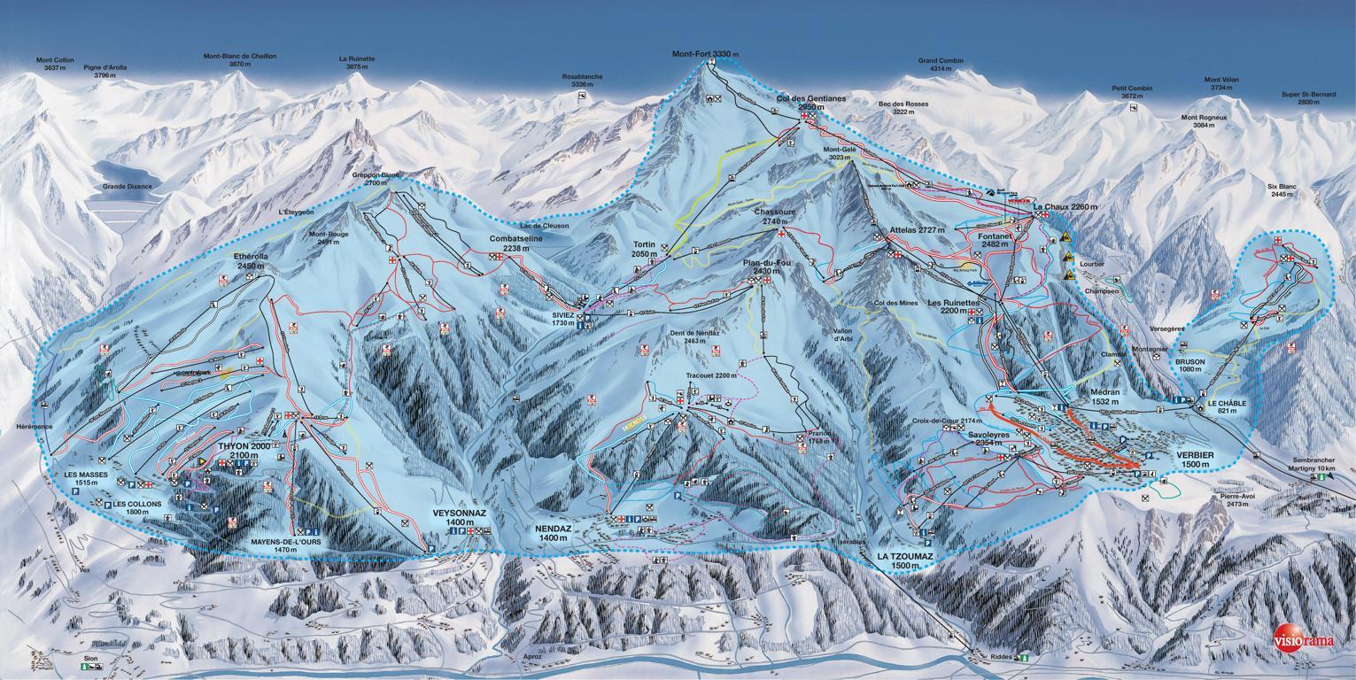 Guide de Station de Ski de La Tzoumaz, Carte & hébergement vacances de