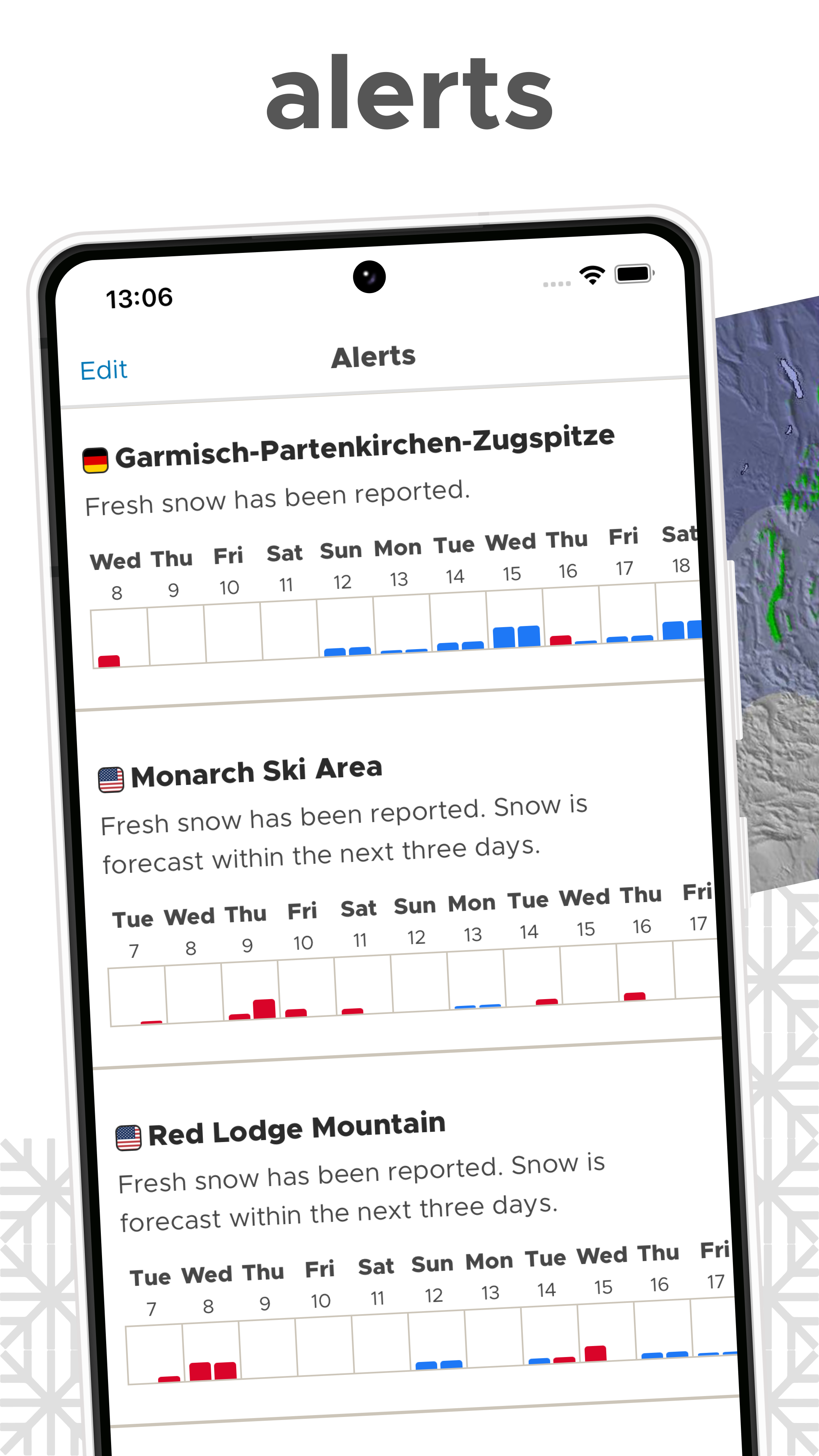 Image de capture d'écran de l'application Snow-Forecast 7