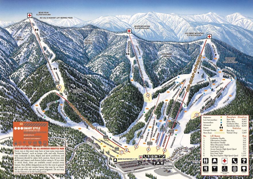 Bear Mountain Piste / Trail Map