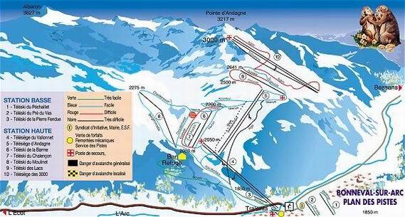 Bonneval sur Arc Piste / Trail Map