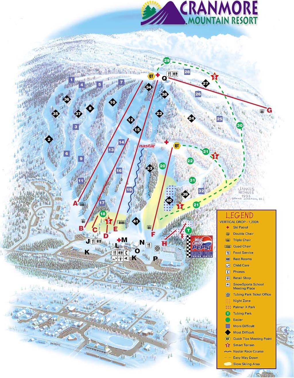 Cranmore Mountain Resort Piste / Trail Map