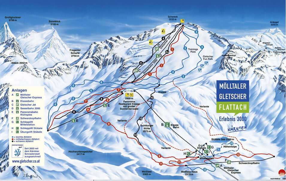 Flattach Piste / Trail Map