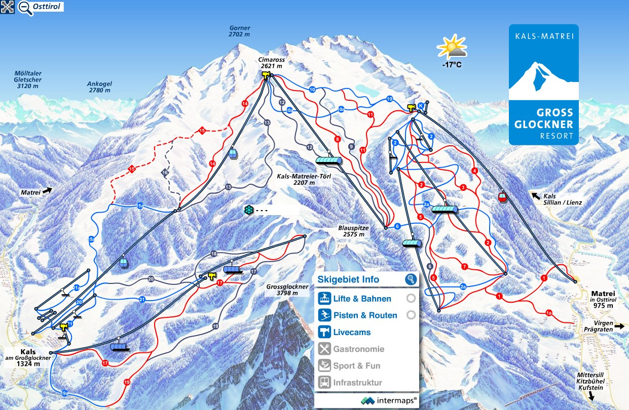 Plan Des Pistes Sentiers De Randonnée Haute Res De Grossglockner