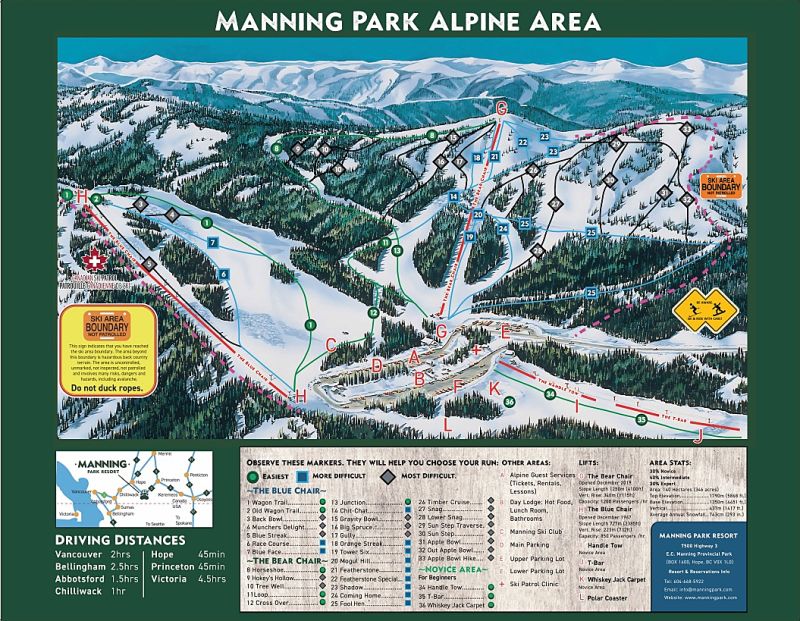 Manning Park Resort Piste / Trail Map