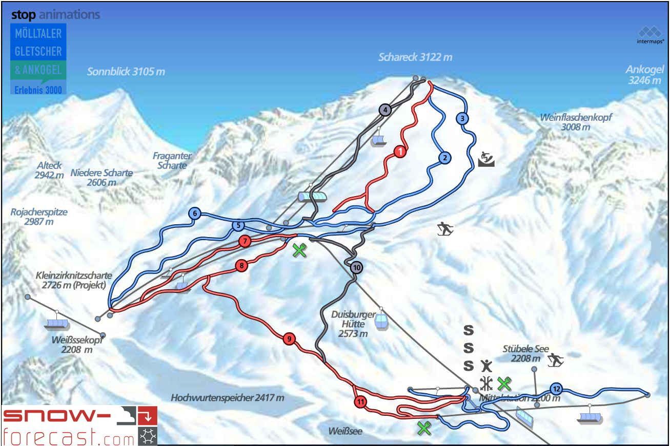 Mölltaler Gletscher Piste / Trail Map