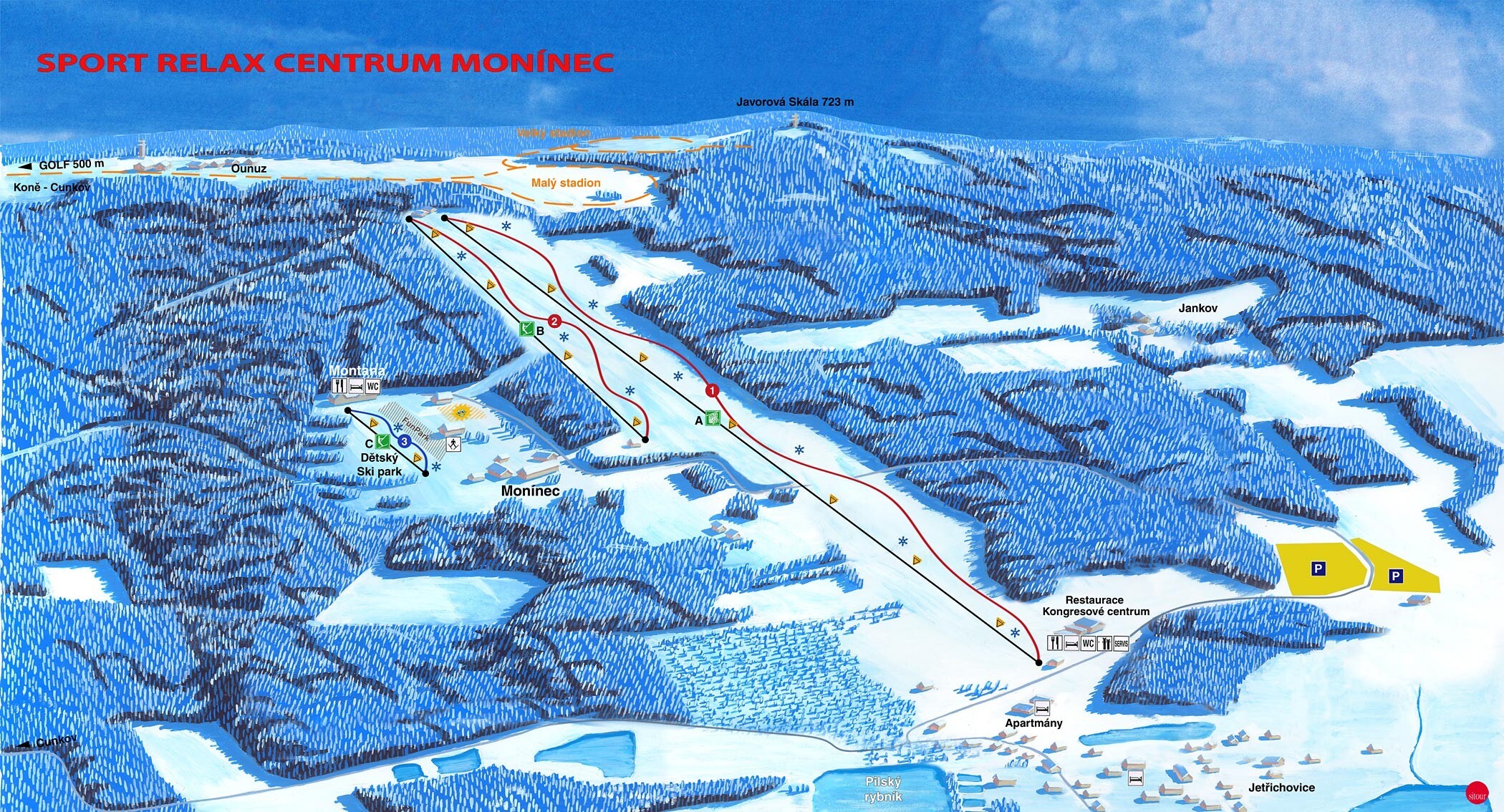 Monínec Piste / Trail Map