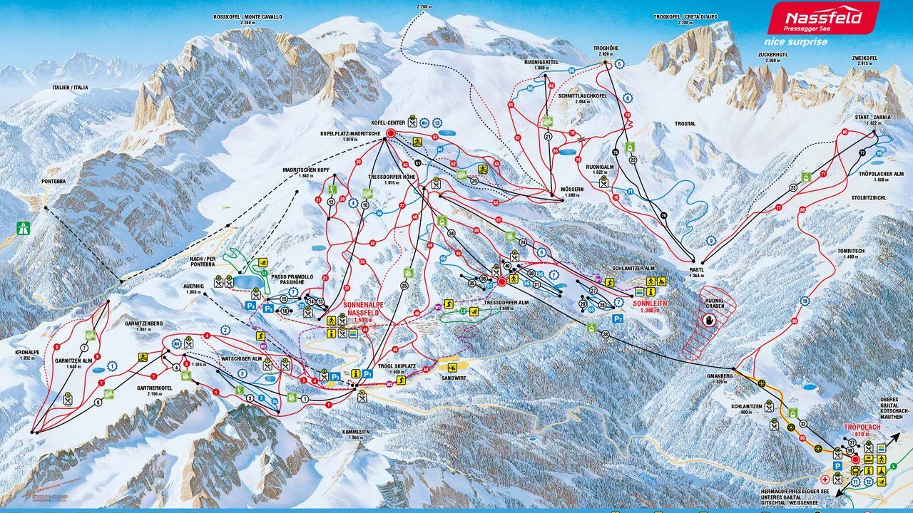 Nassfeld Piste / Trail Map