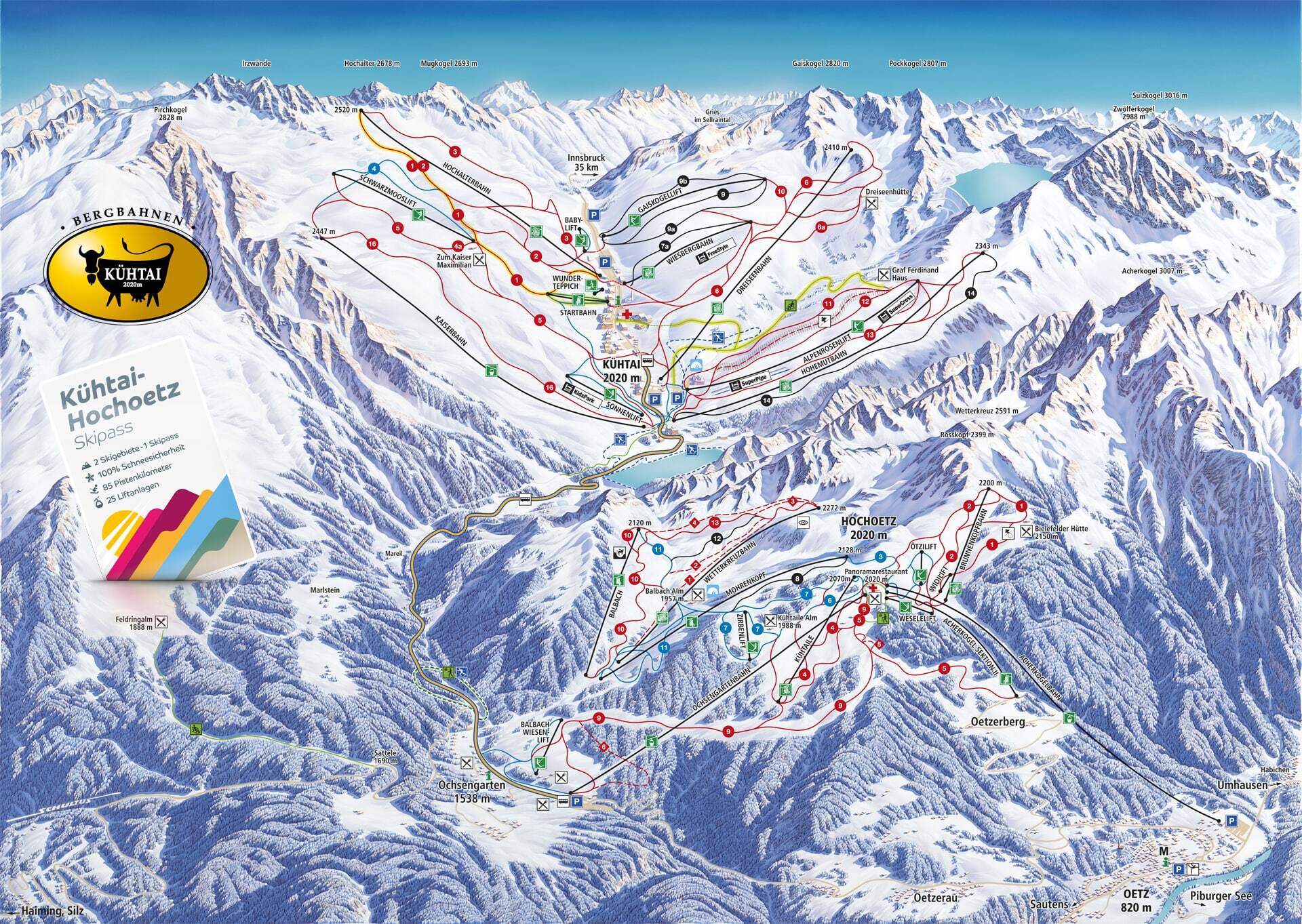 Oetz Piste / Trail Map