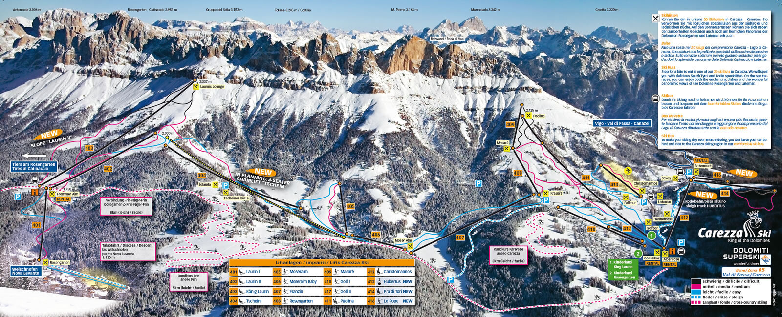 Carezza Piste / Trail Map