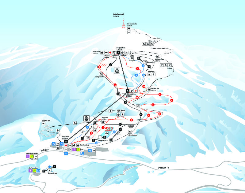 Patscherkofel Piste / Trail Map