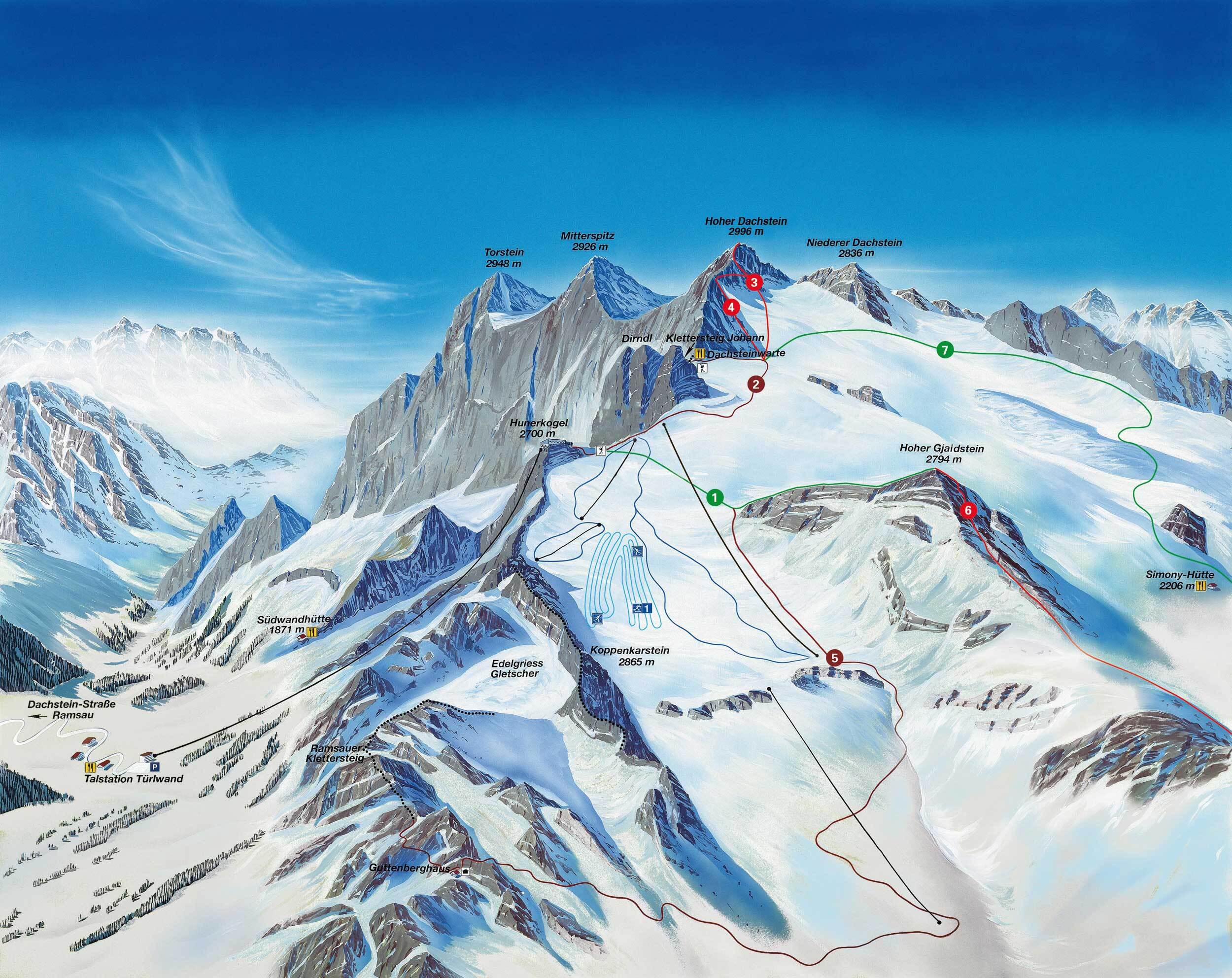 Rohrmoos Piste / Trail Map