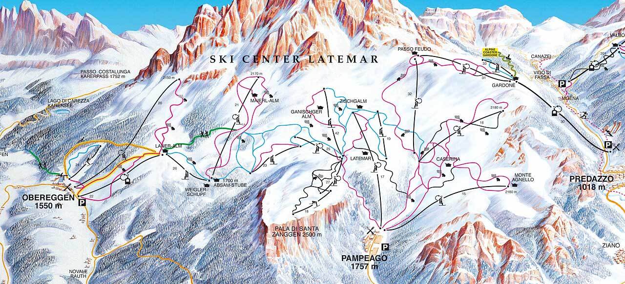 Ski Center Latemar Piste / Trail Map