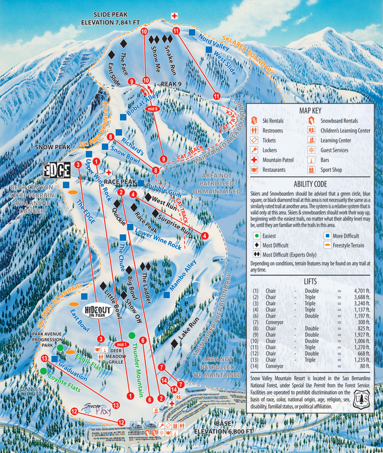 Snow Valley Ski Club Piste / Trail Map