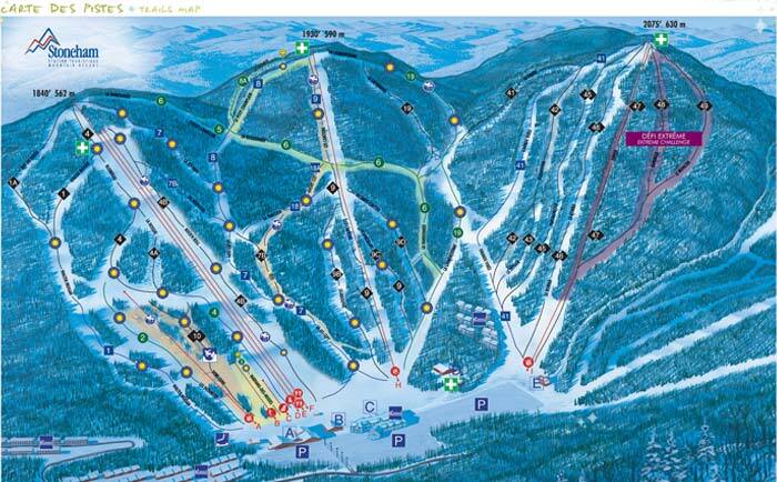 Stoneham Mountain Resort Piste / Trail Map