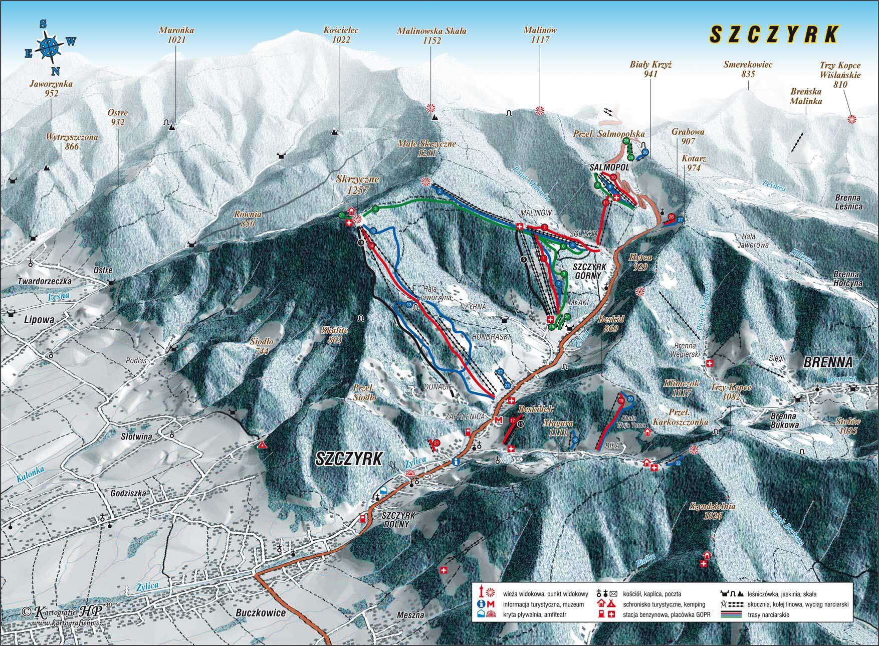 Szczyrk Piste / Trail Map