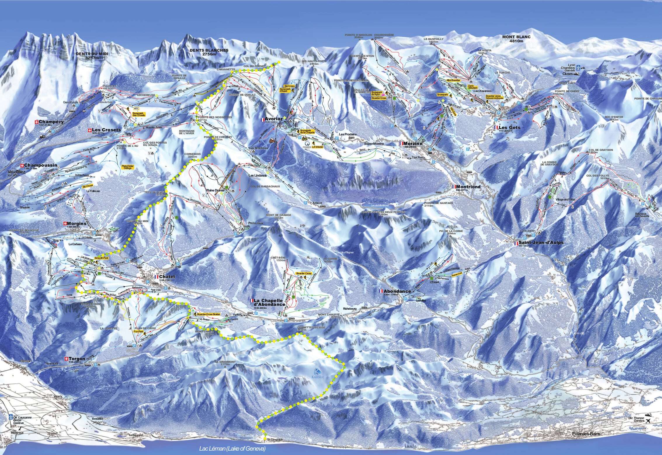 Torgon-Les Portes du Soleil Piste / Trail Map