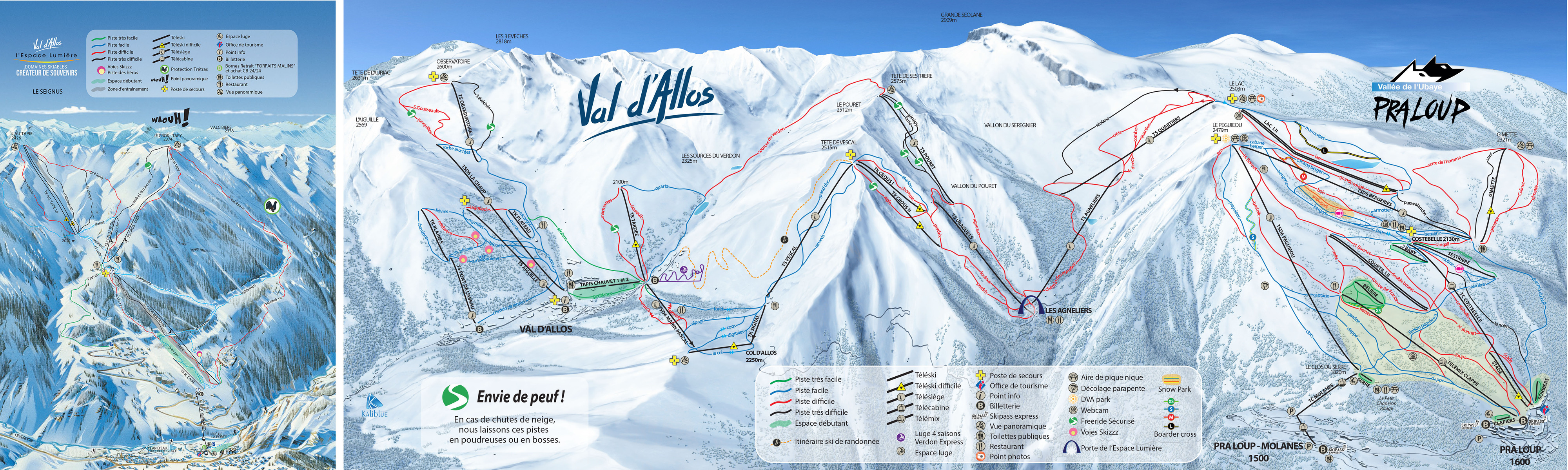 Val d’Allos 1500 Le Seignus Piste / Trail Map