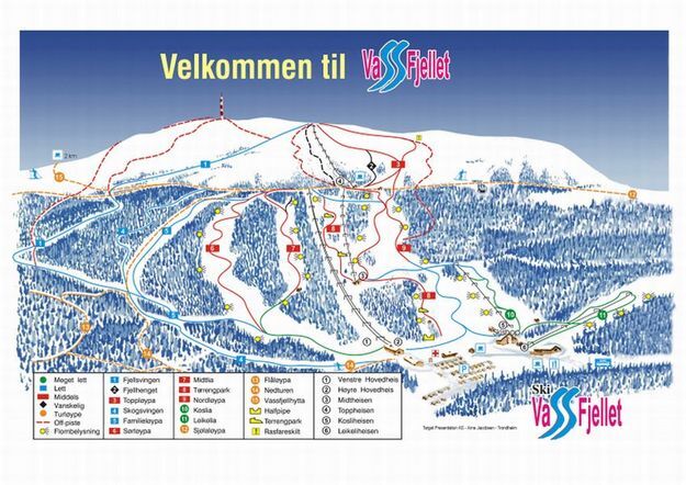 Vassfjellet Piste / Trail Map