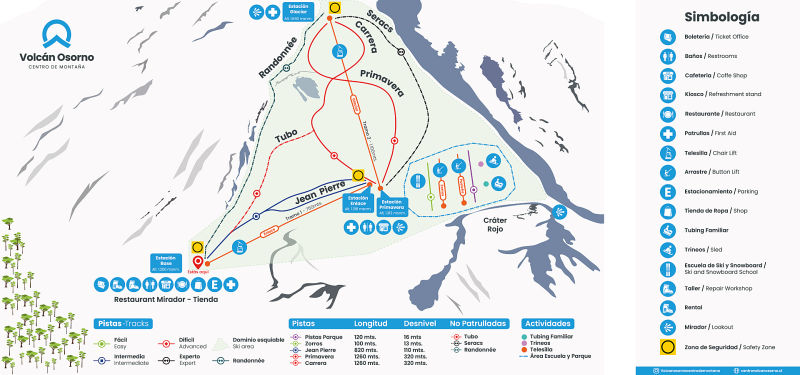 Volcán Osorno Piste / Trail Map