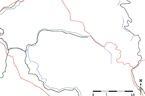 Roads and rivers close to Arrach/Ski Eck/Riedelstein
