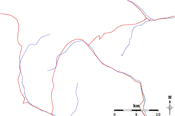 Roads and rivers close to Auron