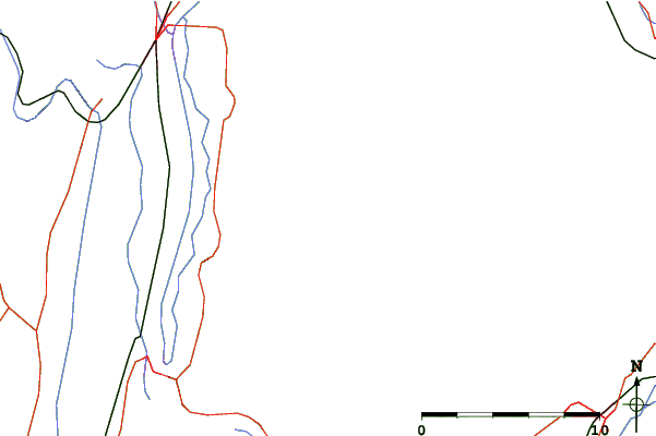 Roads and rivers close to Bezovec