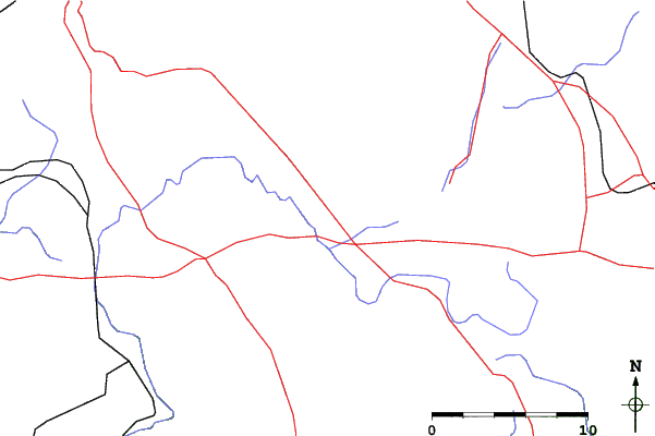 Roads and rivers close to Big Boulder