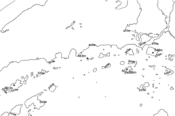 Blackjack Ski Area neighbourhood contours