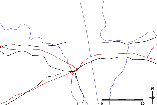 Roads and rivers close to Blackjack Ski Area