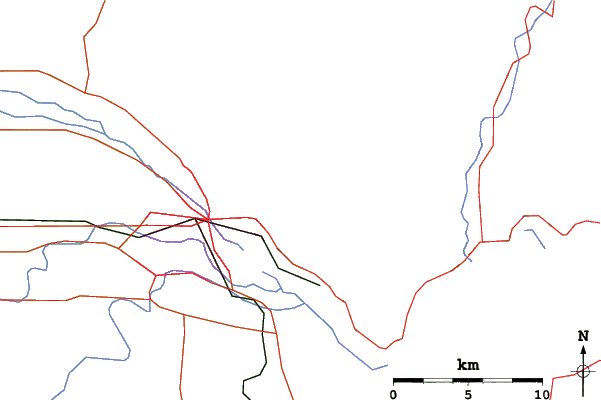 Roads and rivers close to Bogus Basin