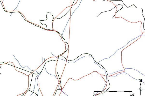 Roads and rivers close to Bregenz/Pfaender