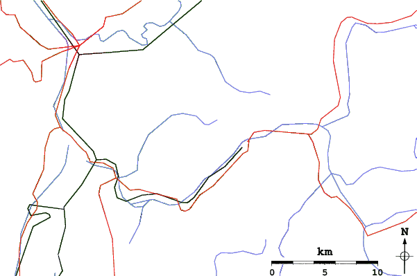 Roads and rivers close to Chamrousse