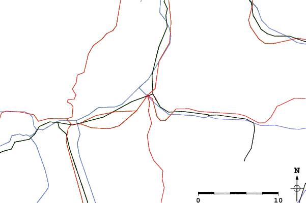 Roads and rivers close to Chur