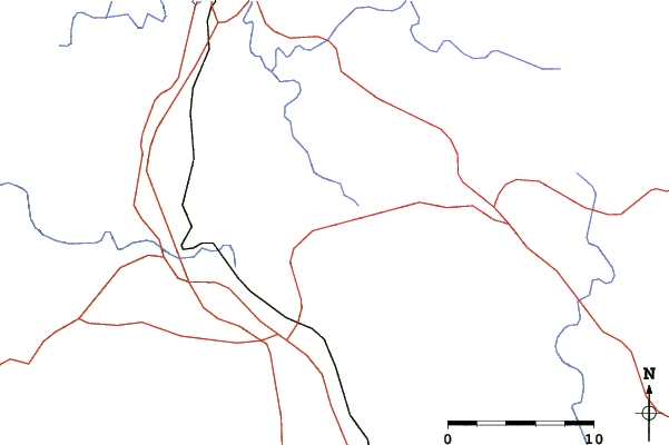 Roads and rivers close to Cloudmont
