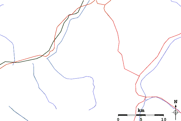 Roads and rivers close to Crevoux