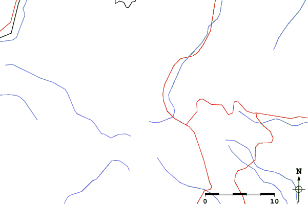 Roads and rivers close to Cuchara Mountain