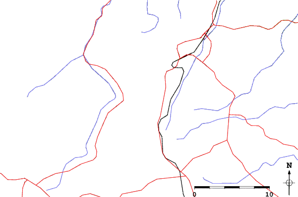 Roads and rivers close to Deer Mountain