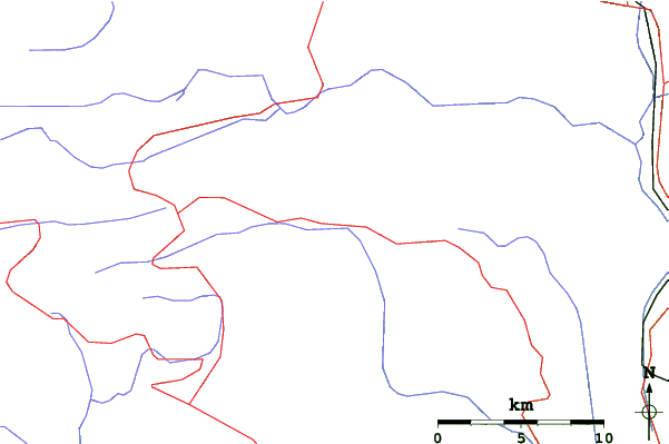 Roads and rivers close to Greolieres Les Neiges