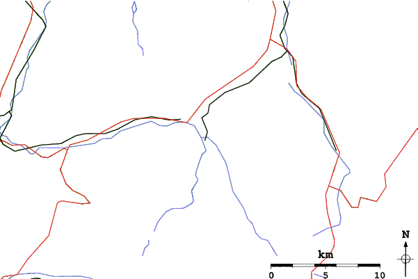Roads and rivers close to Gstaad