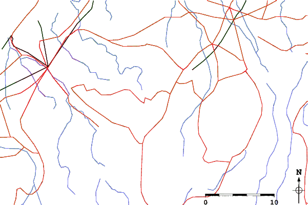 Roads and rivers close to Iox-Arosa