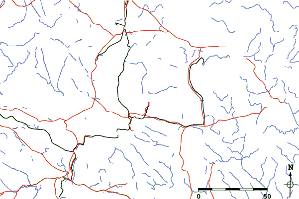 Roads and rivers close to Kirovsk