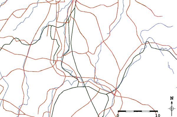Roads and rivers close to Koshi Kogen