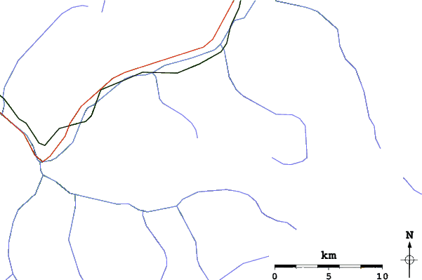 Roads and rivers close to La Plagne