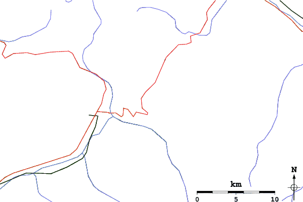 Roads and rivers close to La Rosière
