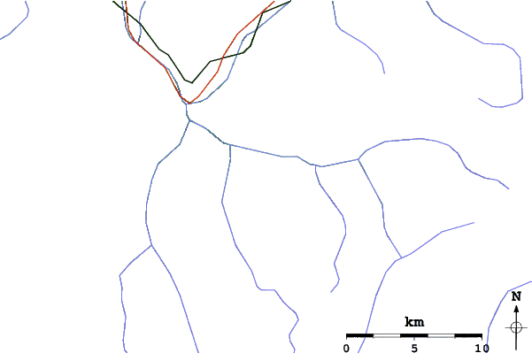Roads and rivers close to La Tania
