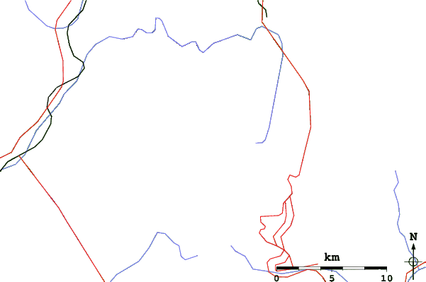 Roads and rivers close to La Fouly - Val Ferret