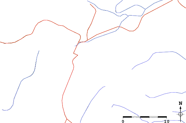 Roads and rivers close to Las Pendientes
