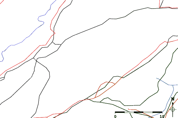 Roads and rivers close to Le Pâquier - Crêt-du-Puy