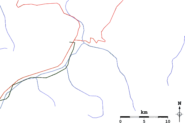 Roads and rivers close to Les Arcs