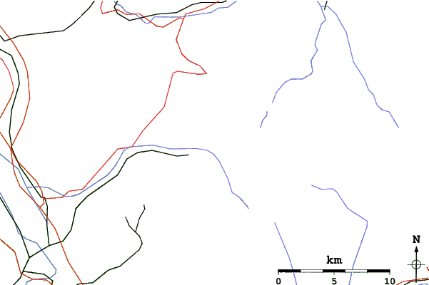 Roads and rivers close to Les Diablerets
